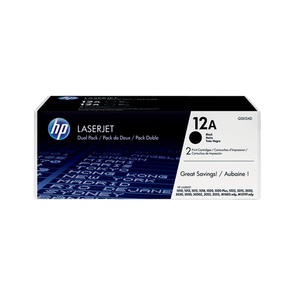 HP 12A (Q2612AD) Black Original LaserJet Toner Cartridges